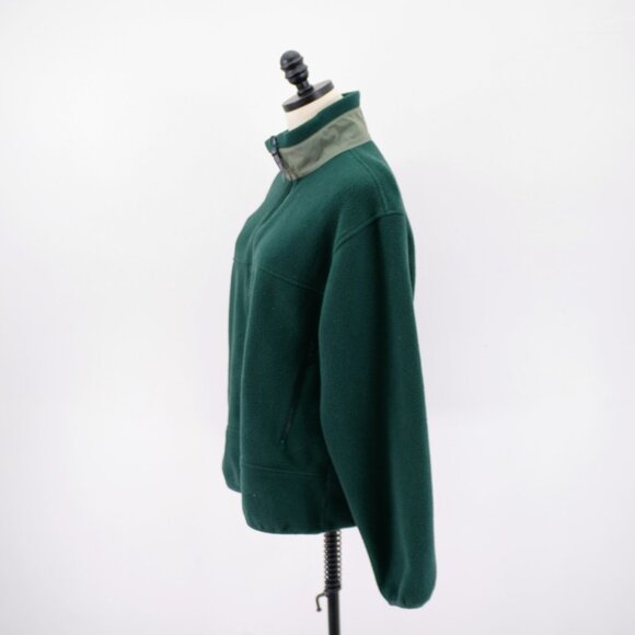 Land's End Polartec‎ Fleece Full Zip Green Medium 38/40 Sweater Mock Neck - Picture 4 of 10